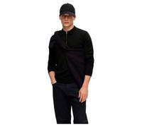 Selected Homme Male Long Sleeve Knit Polo Shirt, Black, S