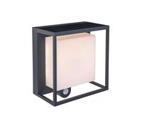 Selected By Lyco Curtis Solar Powered Integrated LED Outdoor Wall Light with PIR Sensor In Dark Grey Finish