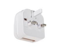 Selected By Lyco Europe Flat Head Plug to UK Plug Adaptor In White Finish