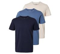 SELECTED HOMME Male Cotton T-Shirt Pack of 3, Sky Captain 1, XXL