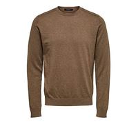 Selected Crewneck Jumper Long-Sleeved Teak, M