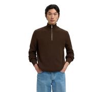 Selected Dane Half Zip Sweater Brown L Men