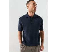 Selected Dane Short Sleeve Relaxed Fit Polo Shirt, Sky Captain, Size S, Men Ky Captain