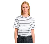 Selected Essential Striped Boxy Short Sleeve T-shirt White XL Woman