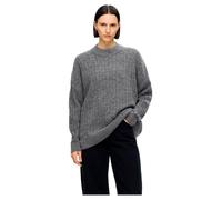 SELECTED FEMME Women's Slfmaline Ls Knit High Neck Noos Jumper, Medium Grey Melange, M