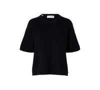 SELECTED FEMME Female Short Sleeve Wool Blend Top, Dark Sapphire, M