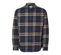 SELECTED HOMME Men's Slhslimowen-Flannel Shirt Ls Noos, Sky Captain 1, L