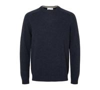 SELECTED FEMME Men's Slhnewcoban Lambs Wool Crew Neck W Noos Pullover Sweater, Dark Sapphire/Detail: kelp, S