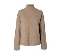 SELECTED FEMME Women's Slfcille Ls Knit Lano High Neck Noos, Irish Cream, L