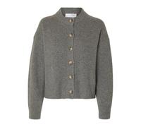 SELECTED FEMME Slfcille LS Knit O-Neck Cardigan Noos, Medium Grey Melange, L