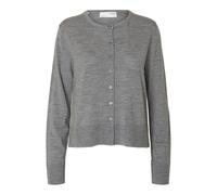 SELECTED FEMME Slfthea Ls Knit Merino Cardigan Noos, Medium Grey Melange, L