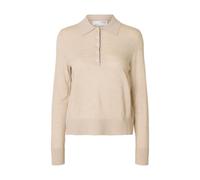 SELECTED FEMME Slfthea LS Knit Merino Collar Neck Noos, Oatmeal, M
