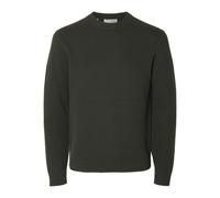 SELECTED FEMME Slhdane LS Knit Structure Crew Neck Noos, deep Forest, S