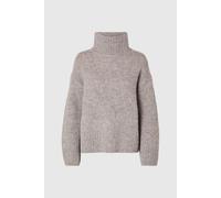 Selected Femme - Small Steel Gray Gabella Knit High Neck Pullover - Light Grey / S