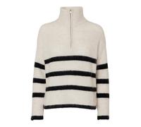 Selected Femme - Striped Sweater With Half Zip - Xs