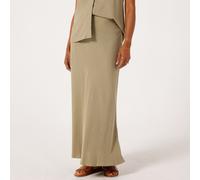 Selected Femme Viva-Lena Linen Blend Skirt OLIVE SIZE 10