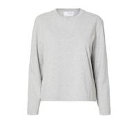 SELECTED FEMME Women's Slfessential Ls Boxy Tee Noos Sweatshirt, Light Grey Mix, L
