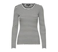 SELECTED FEMME Women's Slfanna Crew Neck Tee Str Noos Long sleeved, Black/Stripes: Snow White Stripes., XS UK