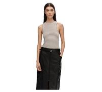 SELECTED FEMME Women's Slfanna O-Neck Striped Tank Top Noos, Oatmeal/Stripes:w. Black, Large