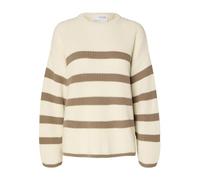 SELECTED FEMME Women's Slfbloomie Ls Knit O-Neck Noos Jumper, Snow White 2, M