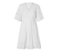 SELECTED FEMME Women's Slfdahlia SS Short Broderi Dress Noos, Bright White, 14