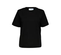 SELECTED FEMME Women's Slfessential SS Boxy Tee Noos T-Shirt, Black, S