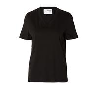 SELECTED FEMME Women's Slfessential Ss V-Neck Tee Noos T-Shirt, Black, XL