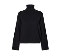 SELECTED FEMME Women's Slfkamma Ls Knit Roll Neck Noos Jumper, Black, M