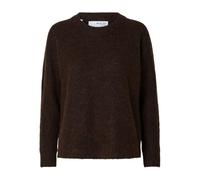 SELECTED FEMME Women's Slflulu Ls Knit O-Neck B Noos Jumper, Coffee Bean, S