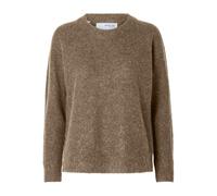 SELECTED FEMME Women's Slflulu Ls Knit O-Neck Noos Pullover Sweater, Sepia Tint, XS