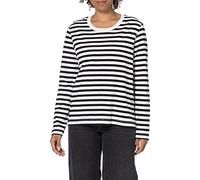 SELECTED FEMME Women's SLFSTANDARD LS TEE STR NOOS T-Shirt, Black/Stripes: Snow White, M
