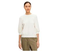 SELECTED FEMME Women's Slftenny 3/4 Sweat Top Noos, Snow White, M