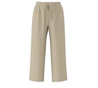 SELECTED FEMME Women's Slfviva-gulia Hw Long Linen Pant Noos Fabric Trousers, Greige, 16