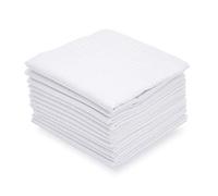 Selected Hanky 100% Cotton Men's Handkerchiefs White with Stich 12 Pieces - White -