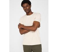Selected Homme Aspen Slub Short Sleeve Crew Neck T-Shirt - Beige, Beige, Size Xl, Men Beige