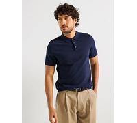 SELETED HOMME Men's Slhberg Ss Knit Polo Noos Shirt, Navy Blazer/Detail: Melange, XXL