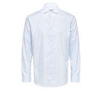 SELECTED HOMME BLACK Men's SLHSLIMETHAN Shirt LS Cut Away B NOOS, Light Blue, L