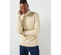 Selected Homme Dane Long Sleeve Roll Neck Knitted Jumper - Beige, Beige, Size M, Men Beige