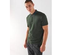 Selected Homme Fave Zip Polo Shirt - Dark Green, Dark Green, Size L, Men Dark Green