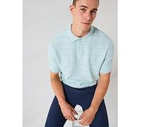 Selected Homme Foam Short Sleeve Structured Knitted Polo Shirt - Light Blue, Winter Sky, Size L, Men Winter Sky