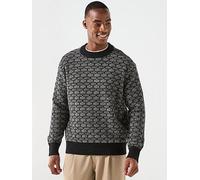 Selected Homme Keith Long Sleeve Relaxed Fit Knitted Jumper, Black, Size M, Men Black