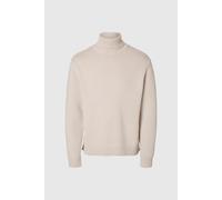 Selected Homme - Large Oatmeal Cody Knit Relaxed Roll Neck - Ecru / L
