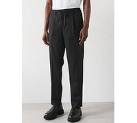 Selected Homme Leroy Tapered Fit Pleated Trousers, Black, Size 34, Men Black
