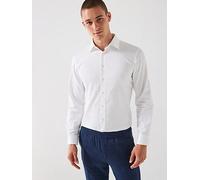 Selected Homme Long Sleeve Slim Performance Shirt - White, White, Size M, Men White