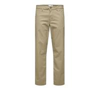 SELECTED HOMME Male Chino 196 Straight Flex, Greige, 33 W/34 L