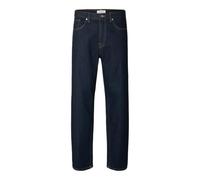 SELECTED HOMME Male Loose Fit Jeans 220, Dark Denim Blue, 32 W/32 L | Trousers