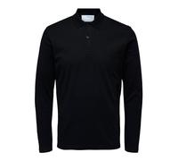 SELECTED HOMME Male Polo Shirt Long Sleeve, Black (Black), S