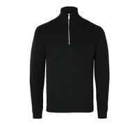SELECTED HOMME Male Pullover Half-Zip, Black, XXL