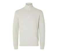 Selected Homme Male Pullover Half-Zip, Light Grey Mix, XL