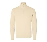 SELECTED HOMME Male Pullover Half-Zip, Oatmeal, XL